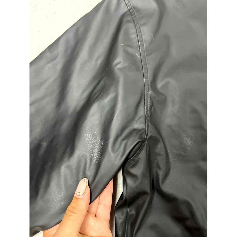 Y2K Quiksilver Jacket Mens Medium Black Fleece Lined Full Zip Insulated Thermal